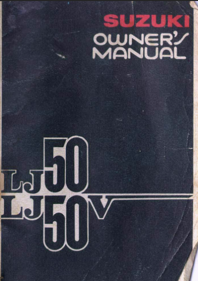 Picture of Suzuki LJ50 Owners Manual PDF