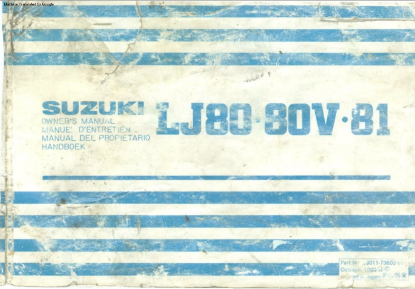 Picture of Suzuki LJ80 Owners Manual PDF